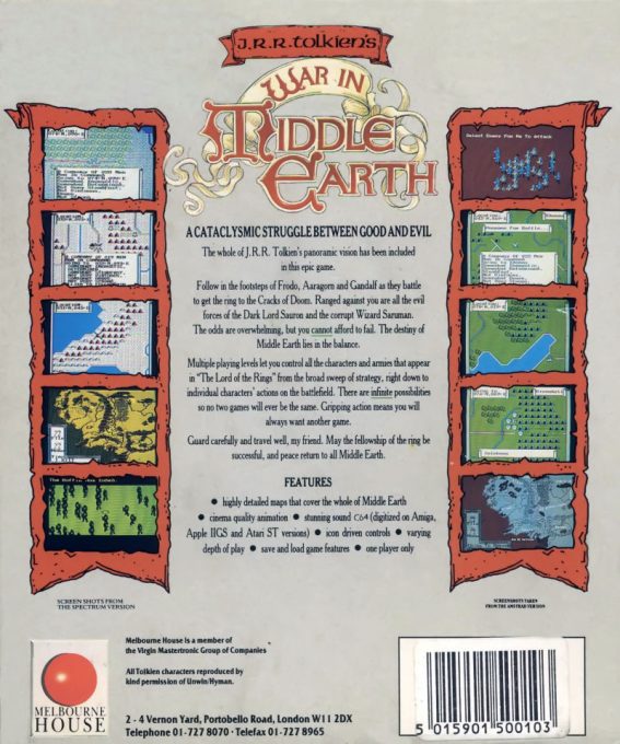 J.R.R. Tolkien's War in Middle Earth dos