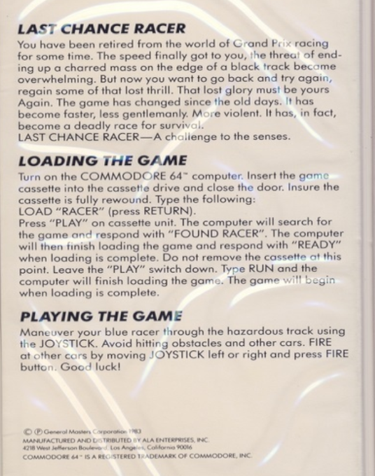 Last Chance Racer - Dos