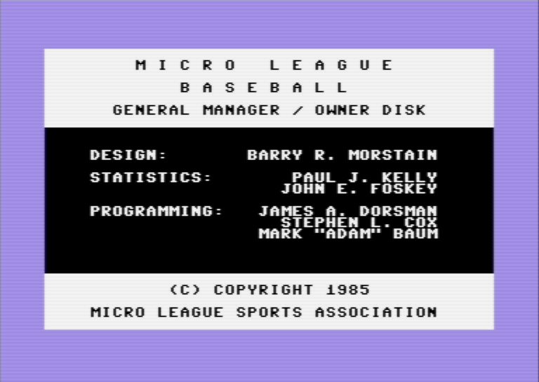 MicroLeague Baseball - Box Score - Stats Compiler Disk
