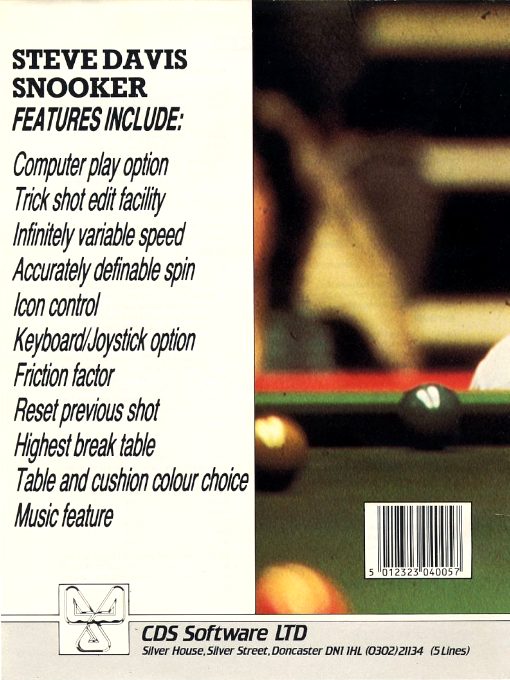 Steve Davis Snooker - Dos