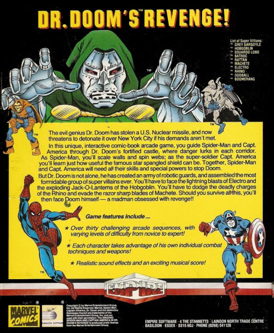 The Amazing Spider-Man and Captain America in Dr. Doom's Revenge! dos