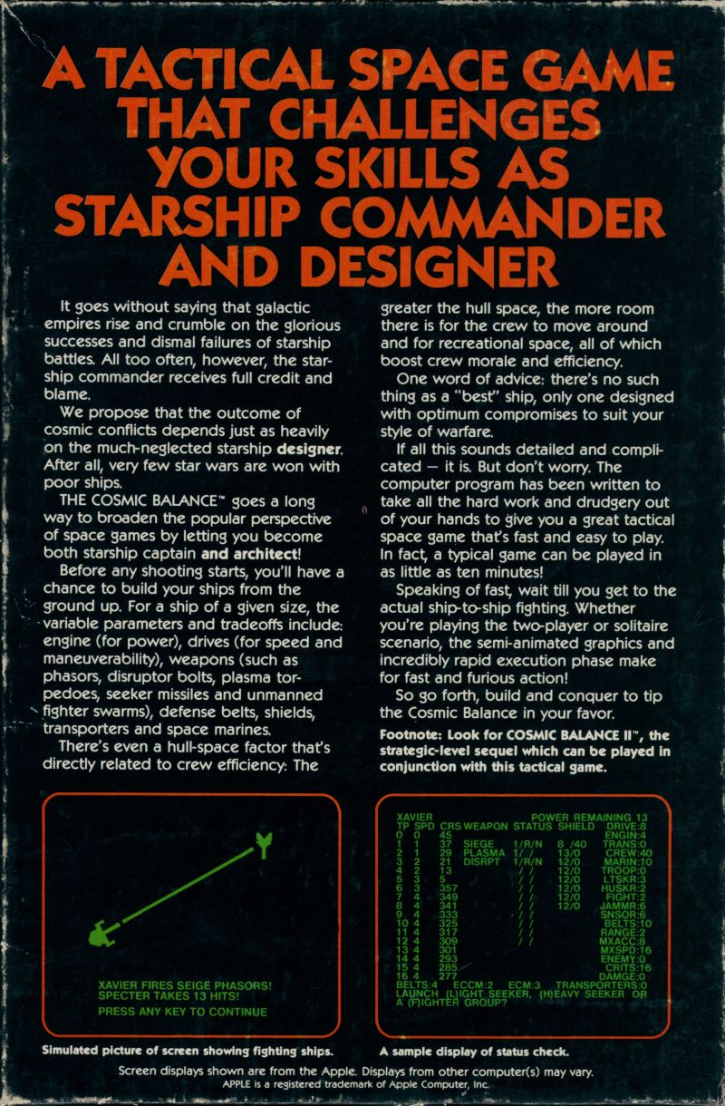 The Cosmic Balance dos