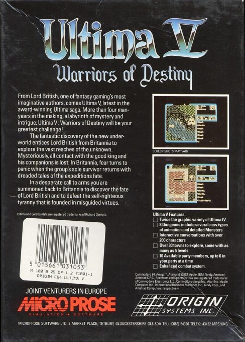 Ultima V : Warriors of Destiny - Dos