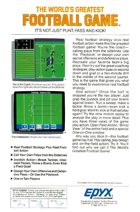 World's Greatest Football Game dos