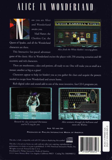 Alice Au Pays Des Merveilles - Dos