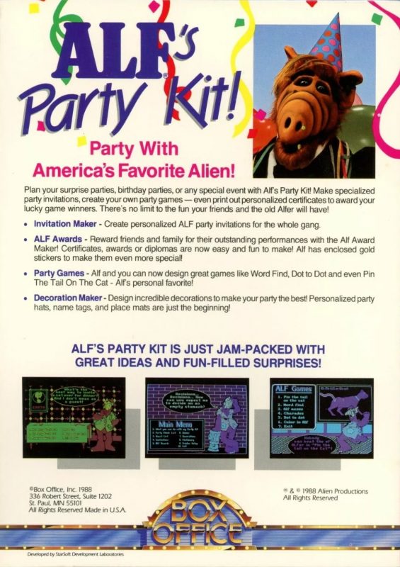 Alf's Party Kit - Dos