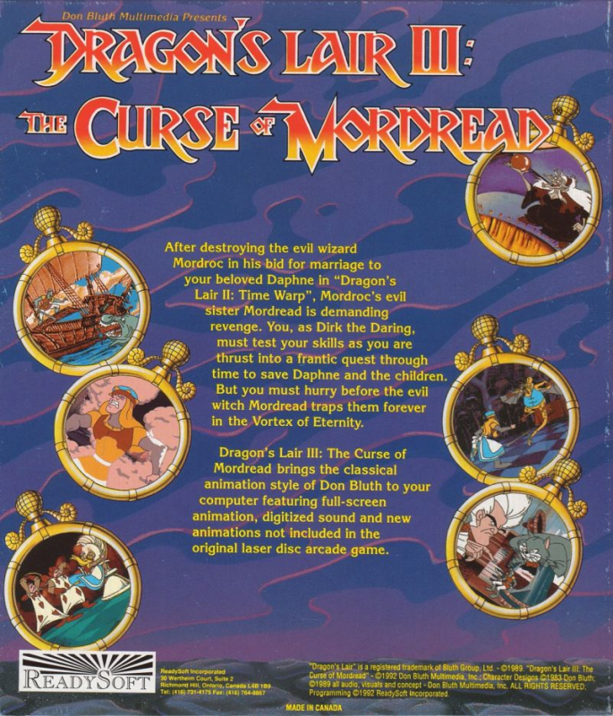 Dragon's Lair III : The Curse of Mordread - Dos