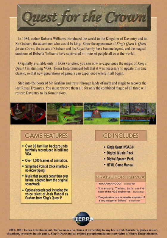 King's Quest : Quest for the Crown dos