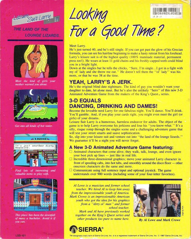 Leisure Suit Larry 1 - In the Land of the Lounge Lizards - Dos