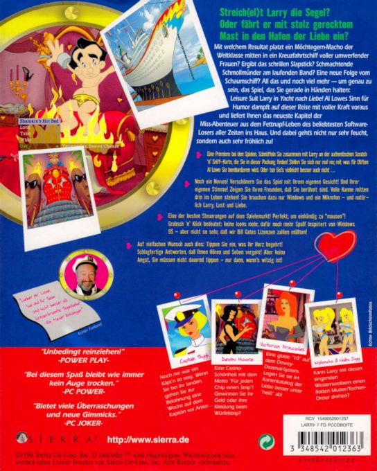 Leisure Suit Larry 7 : Drague en Haute Mer ! dos