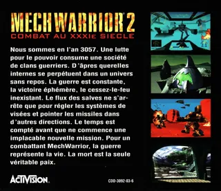 MechWarrior 2 : Combat au 31'eme Siecle - Dos