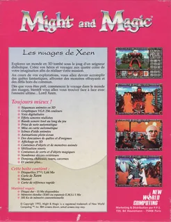 Might and Magic : Les nuages de Xeen - Dos