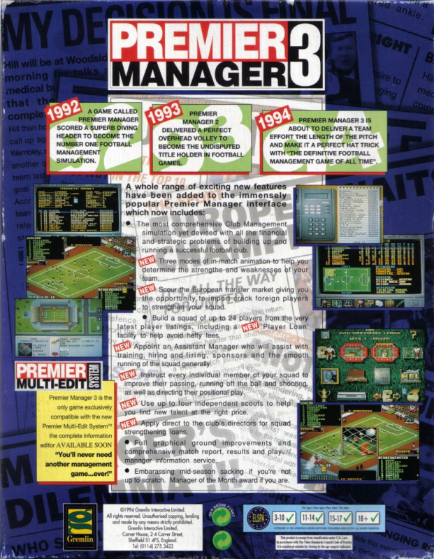 Premier Manager 3 dos