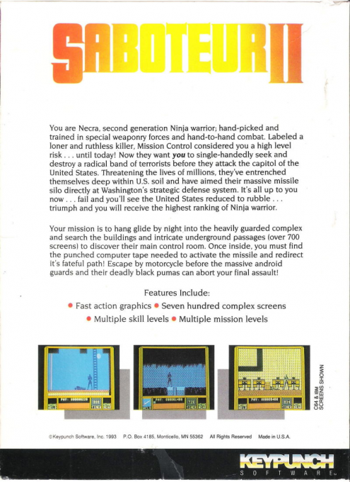 Saboteur II - Dos