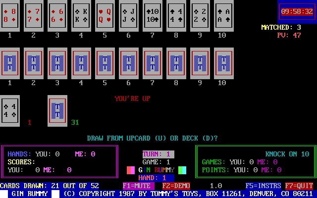 Tommy's Gin Rummy