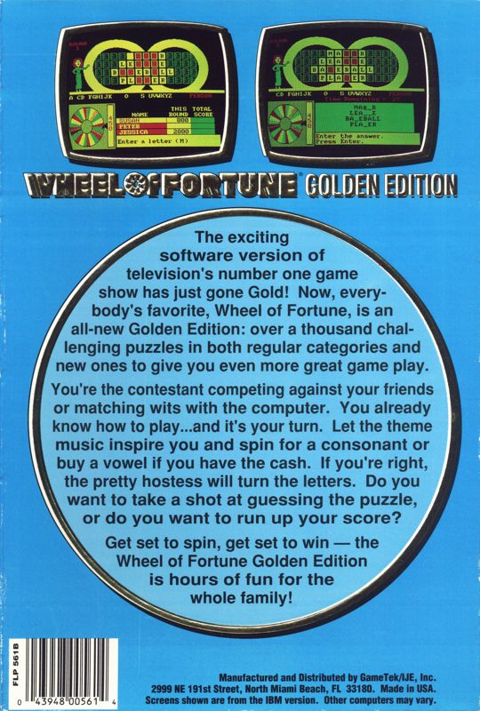 Wheel of Fortune : Golden Edition dos