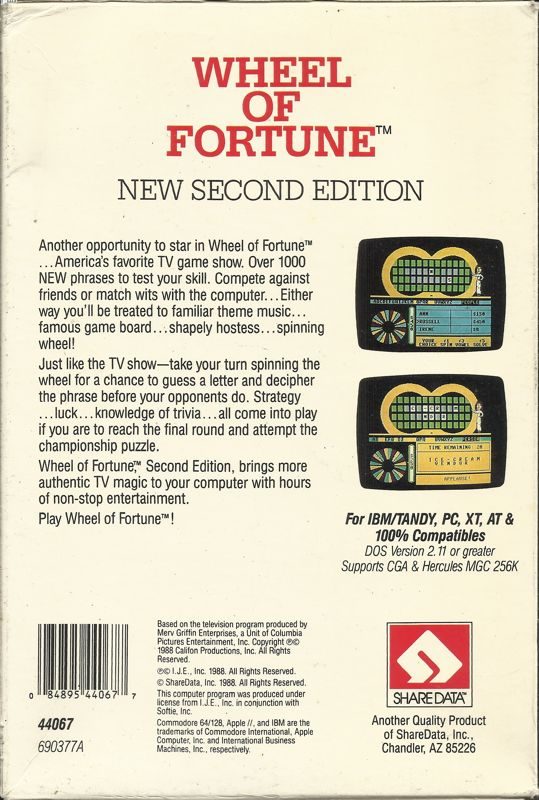 Wheel of Fortune : New Second Edition dos