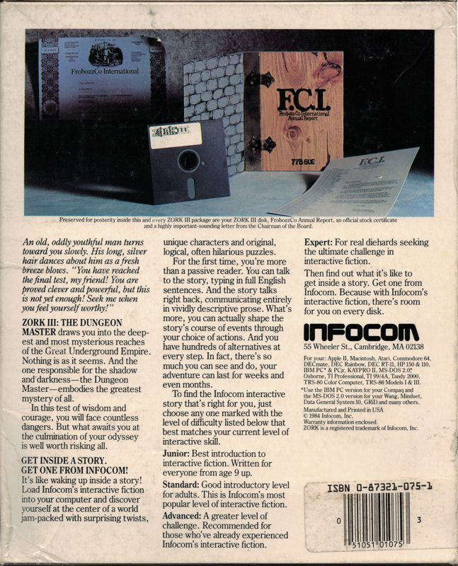 Zork III : The Dungeon Master - Dos