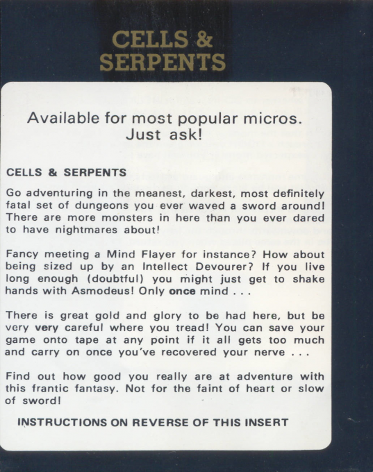 Cells & Serpents - Dos