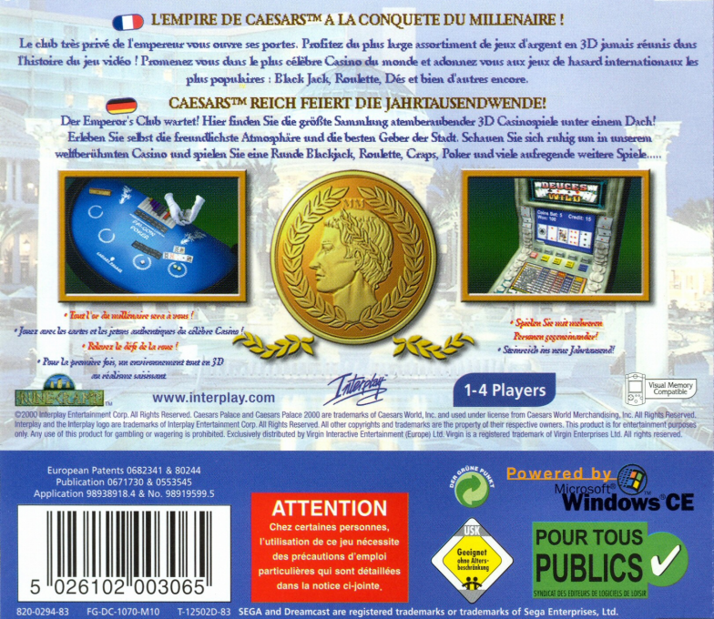 Caesars Palace 2000 : Millennium Gold Edition - Dos