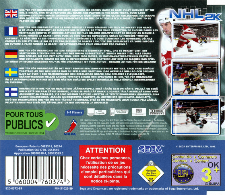 NHL 2K - Dos