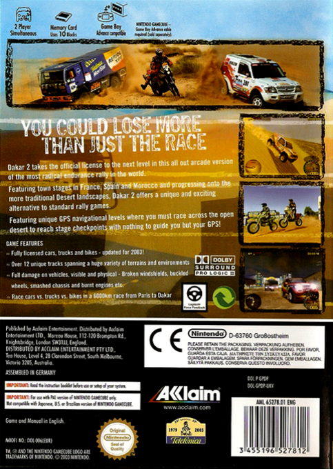 Dakar 2 : The World's Ultimate Rally - Dos