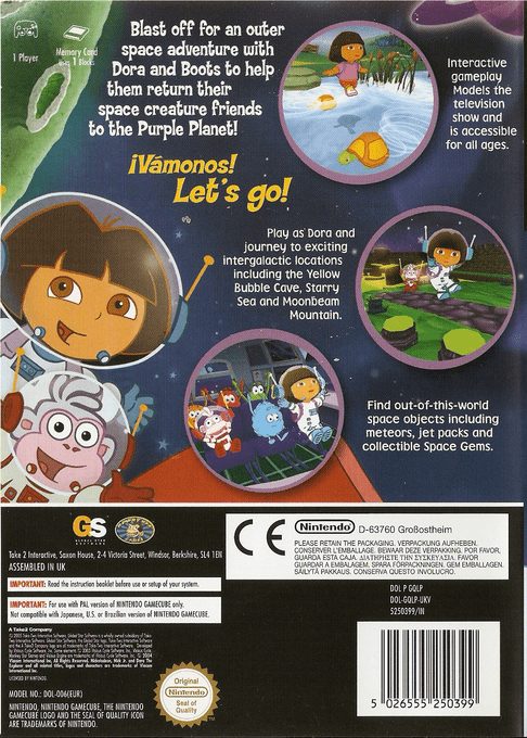 Dora l'Exploratrice : Voyage sur la Planete Violette - Dos