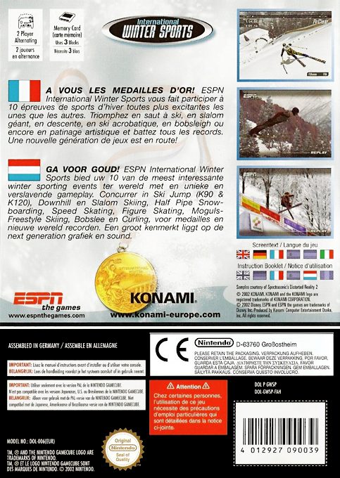 ESPN International Winter Sports 2002 - Dos