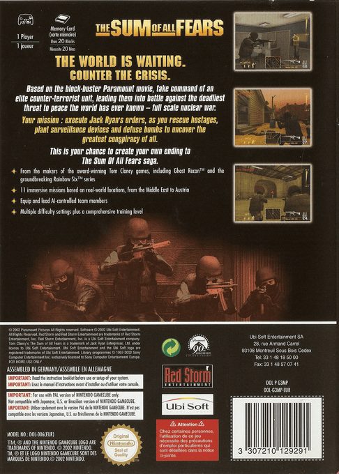 La Somme de toutes les Peurs - Dos