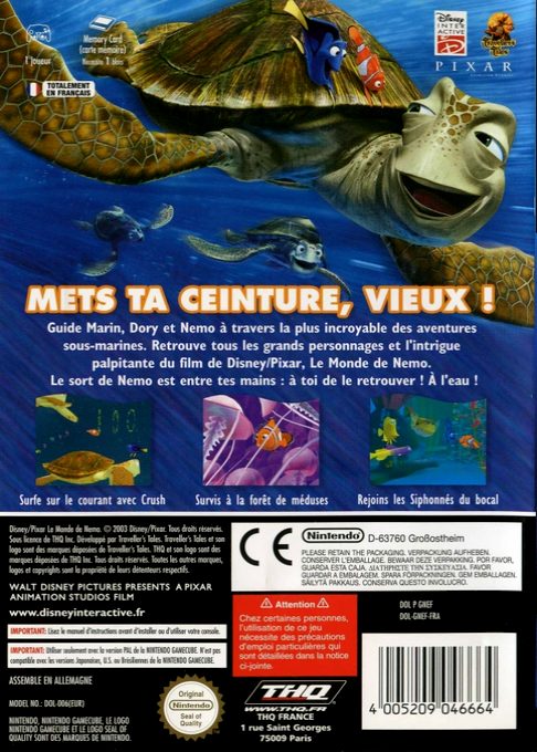 Le Monde de Némo - Dos