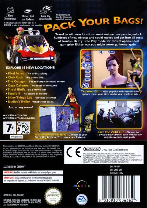 Les Sims : Permis de Sortir - Dos