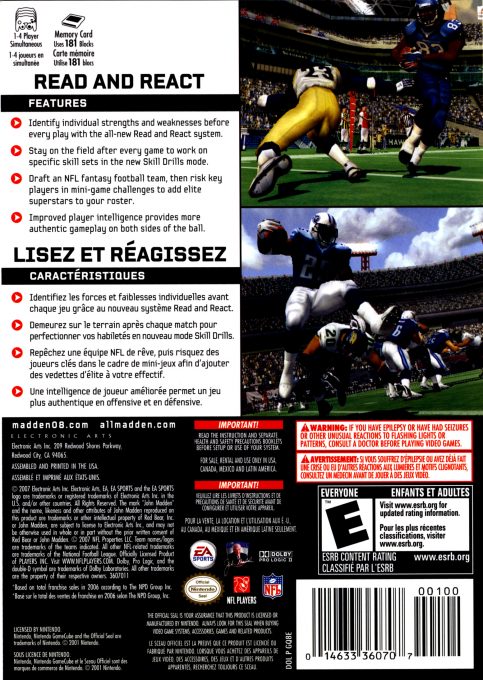 Madden NFL 08 - Dos
