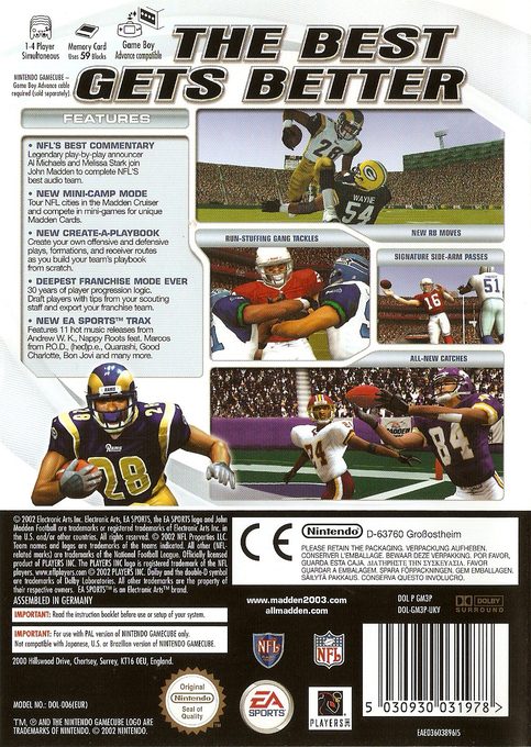 Madden NFL 2003 - Dos