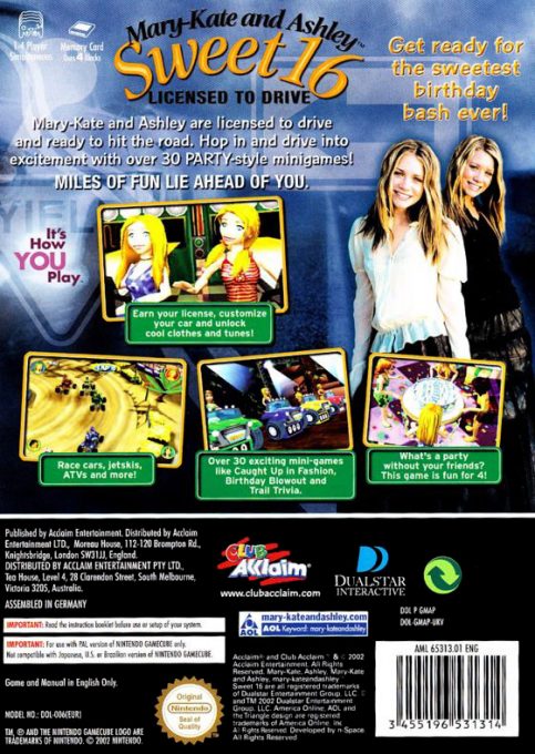 Mary-Kate and Ashley : Sweet 16 - Licensed to Drive - Dos