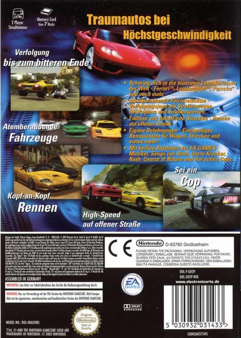 Need for Speed : Poursuite Infernale 2 - Dos