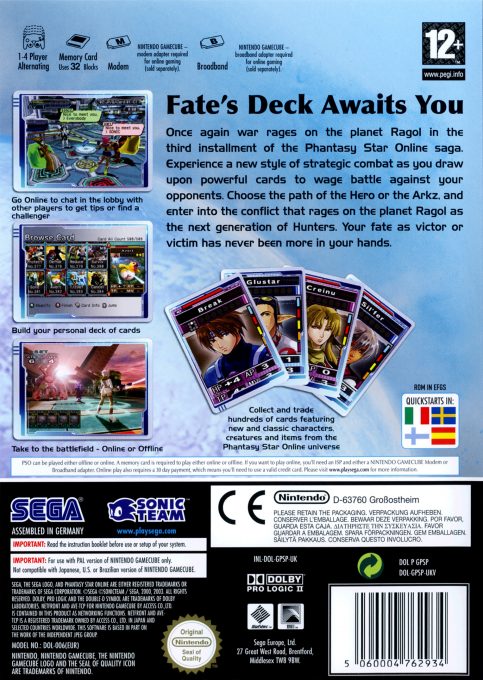 Phantasy Star Online Episode III : C.A.R.D. Revolution - Dos