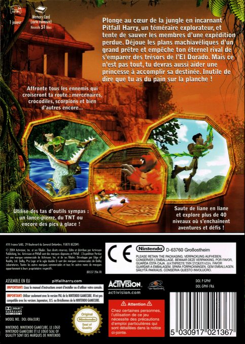Pitfall : L'expédition Perdue - Dos