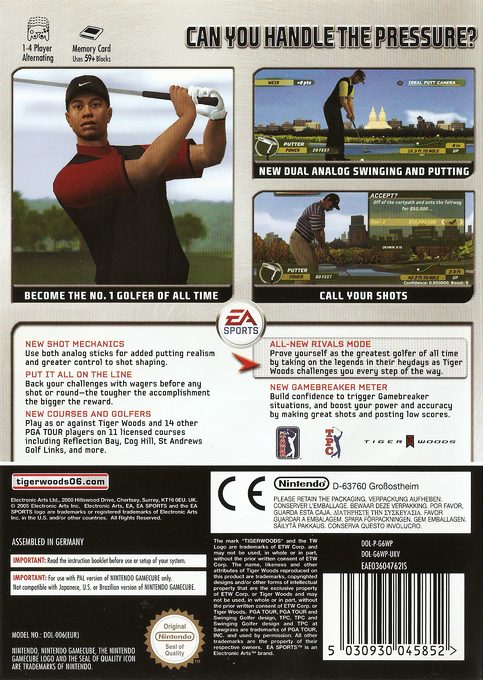 Tiger Woods PGA Tour - Dos