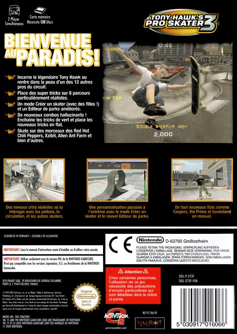 Tony Hawk's Pro Skater 3 - Dos