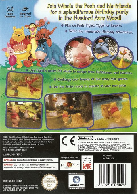 Winnie l'Ourson : A la Recherche des Souvenirs Oubliés - Dos