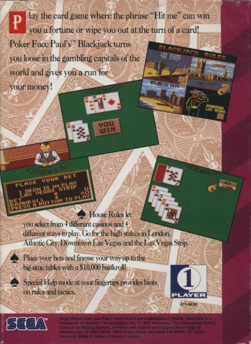 Poker Face Paul's Blackjack - Dos