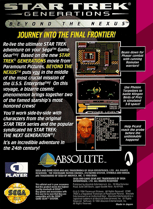 Star Trek : Generations : Beyond the Nexus dos