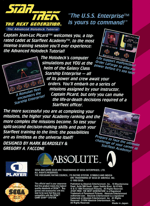 Star Trek : The Next Generation, The Advanced Holodeck Tutorial dos