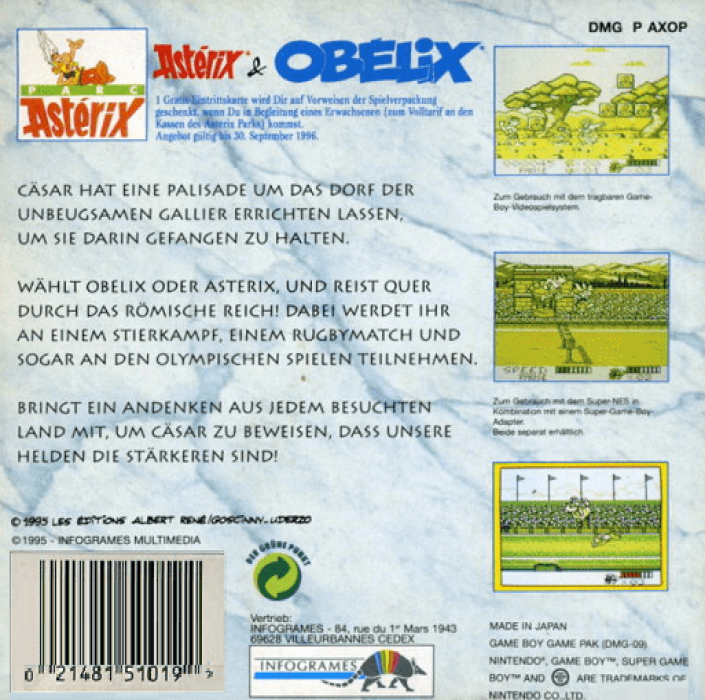 Astérix And Obélix - Dos