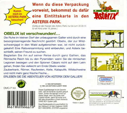 Astérix - Dos