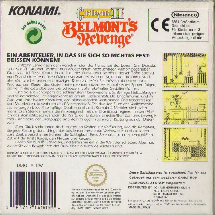 Castlevania II : Belmont's Revenge - Dos