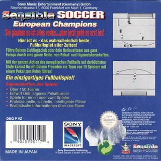 Sensible Soccer - European Champions - Dos