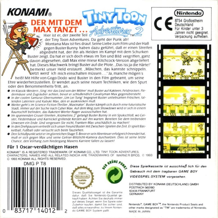 Tiny Toon Adventures 2 : Montana's Movie Madness - Dos