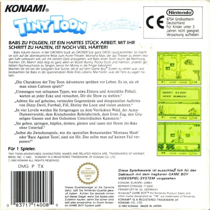 Tiny Toon Adventures : Babs' Big Break - Dos