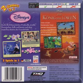 2 Games in 1 - Disney's Lion King & Disney Princess - Dos